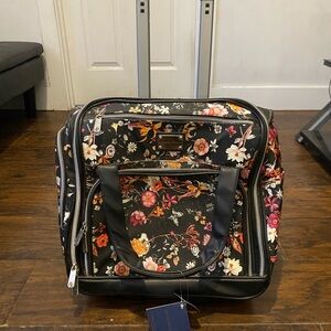 Adrienne Vittadini Black Floral Patterned Bag NWT